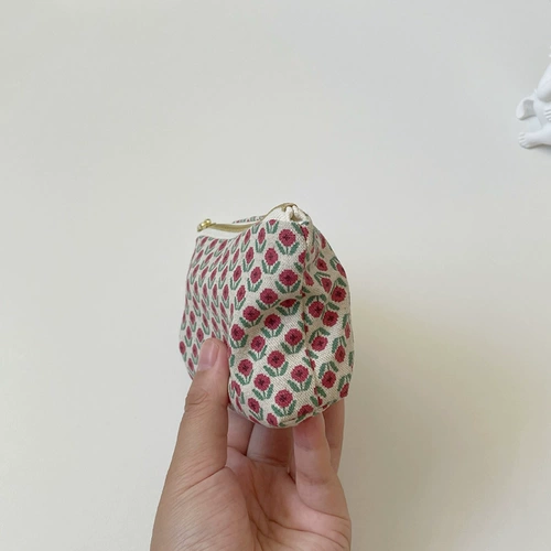 Импортный изысканный ретро бумажник, маленькая помада, наушники, сумка-органайзер, из хлопка и льна