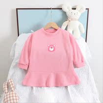 Girl Lian Dress Fall 2021 New Korean Version Female Baby Sweater Knit Skirt Princess Skirt Foreign dress