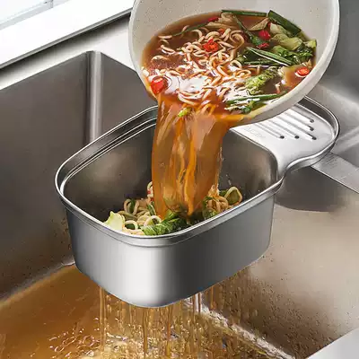 Drainage basket kitchen sink washing basin basket basket 304 stainless steel pool kitchen waste saddle filter storage layer rack