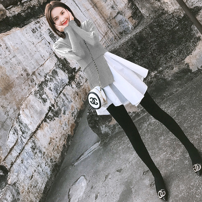 High-end Foreign Dress Autumn Clothing 2021 New Women's Knitted EARLY FALL HIT BOTTOM INNER LAP DRESSES SPRING AUTUMN SWEATER DRESS