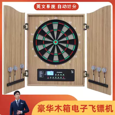 Spot luxury wooden box dart target set electronic automatic scoring dart machine soft flying target YM01 special offer