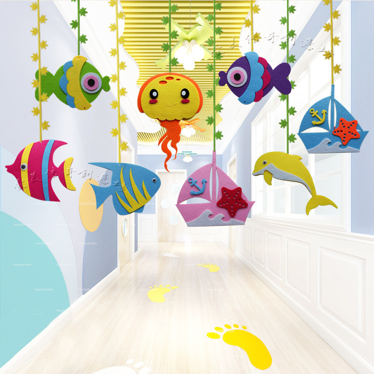 Kindergarten Hanging Shopping Mall Classroom Corridor Supermarket Store Environment Decoration Air Creative Dolphin Fish Ornaments
