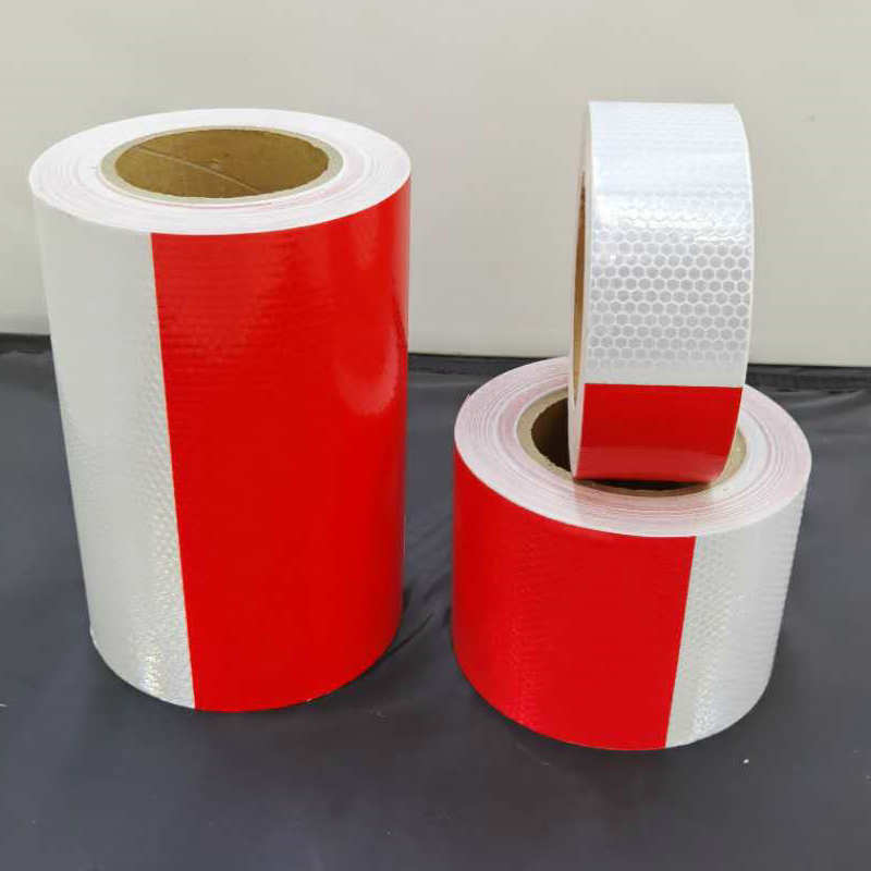 15cm 10cm 20cm Wide Red and White Reflective Tape Super Reflective Strip Warning Film Anti-Collision Road Pile Vertical Diagonal Pattern