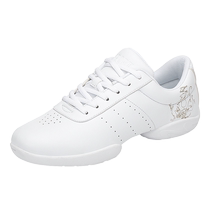 Duweike competitive aerobics shoes men and women cheerleading shoes sports aerobics competition training childrens performance shoes white