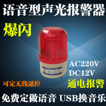 220v12v24v Voice sound and light alarm Flash custom sound waterproof replaceable music speaker prompt device