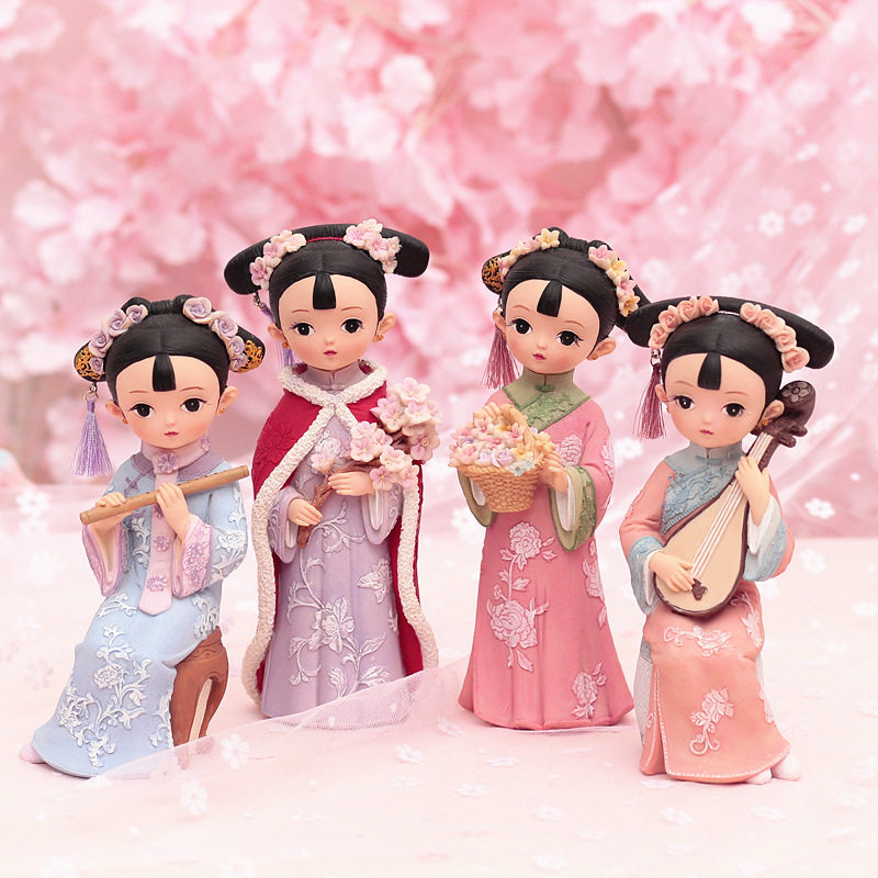 The Forbidden City Doll's Playful Geg China Wind Small Gifts Send Old Foreign Dolls Pendulum Pieces Beijing Featured Gift Ancient Clothes puppets