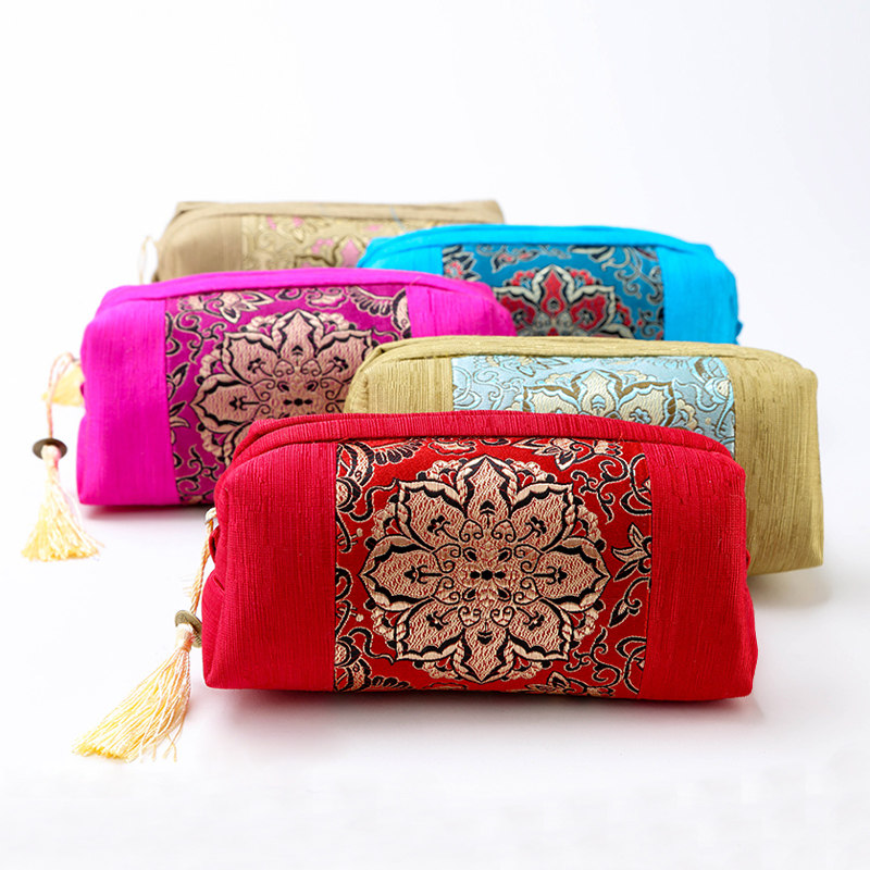 Nanjing Yunjin Makeup Bag China Wind Su Embroidered Embroidery Wallet China Featured Small Gift Craft Gift Pendulum Decoration Souvenir