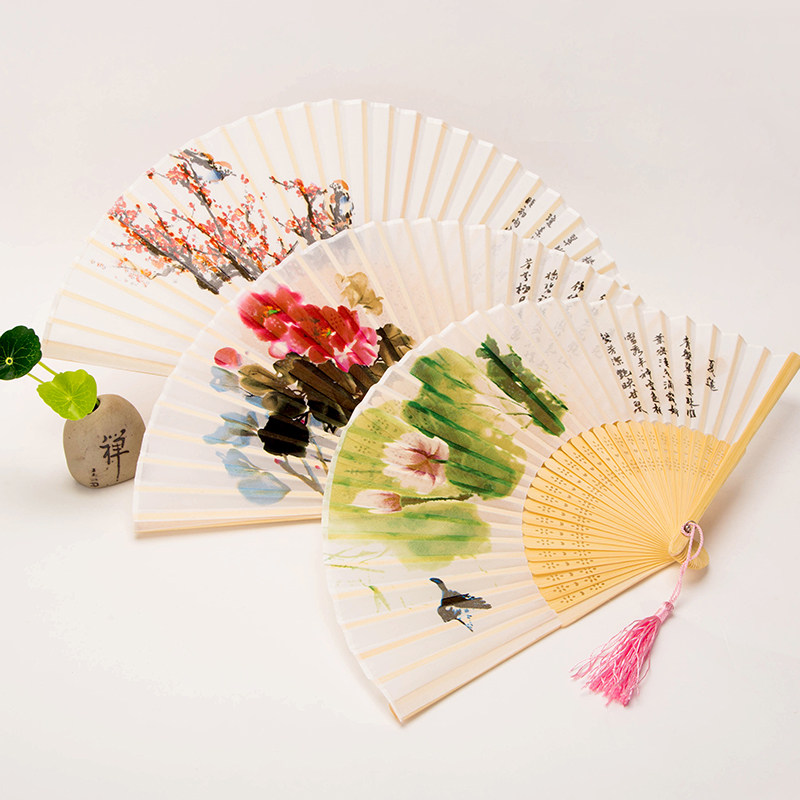Fan Folding Fan Classical China Wind Female Style Carry-on with Chinese Characteristics Gift for Old Foreign Abroad Little Gifts-Taobao