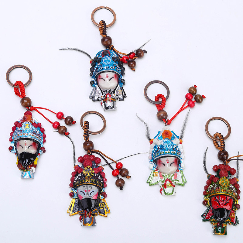 Peking Opera Face Spectral Face Spectral Key Buttons China Wind Featured Gifts for Old Foreign Handicraft Abroad Gift Pendant