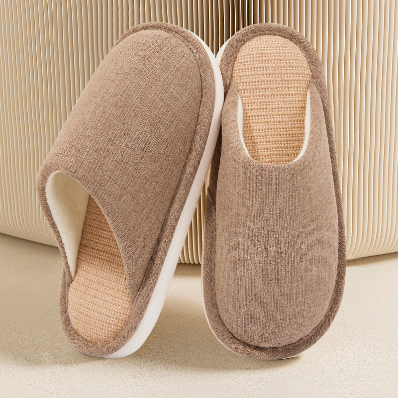 Linen Slippers for Men 2026 New Model Home Indoor Cotton and Linen All-Season Household Floor Men's Cloth Slippers Men's Style for Home Use