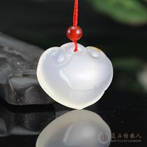 Xinjiang Hetian Jade sheep Jade seed material Ruyi pendant Hetian Jade sheep Jade safety lock pendant treasure lock