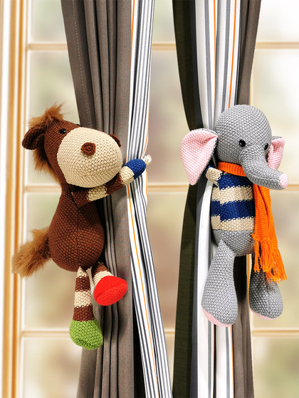 可爱窗帘绑带扣挂饰动物公仔扎束带绳儿童装饰点缀配件小饰品绑饰