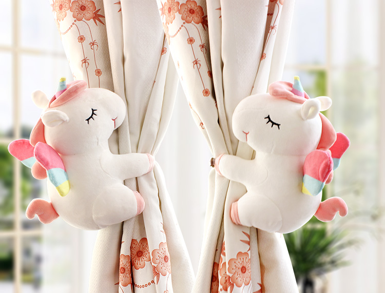 Một cặp hoạt hình dễ thương kỳ lân búp bê rèm khóa Hàn Quốc sáng tạo rèm dây đeo trang trí phòng mẫu giáo - Phụ kiện rèm cửa phụ kiện rèm cuốn