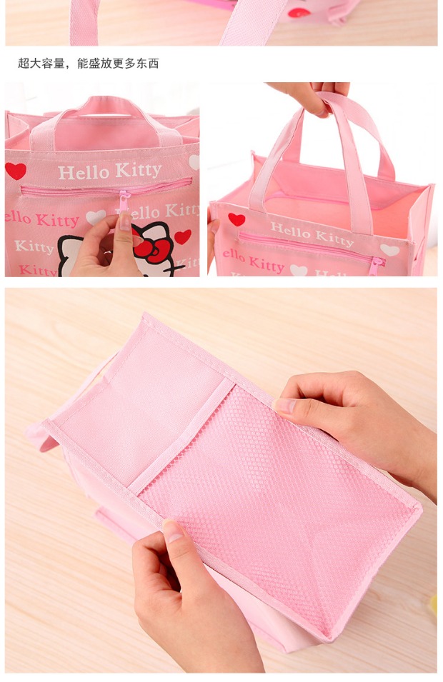 Pig Peggy Dễ thương quá khổ Hộp ăn trưa Túi vải không thấm nước Túi tote Túi tote Trường tiểu học Túi Bento Bag - Hộp cơm điện sưởi ấm hộp cơm cắm điện inox