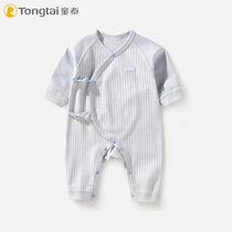 Tongtai newborn baby jumpsuit baby autumn and winter velvet cotton boneless lace closed crotch conjoined