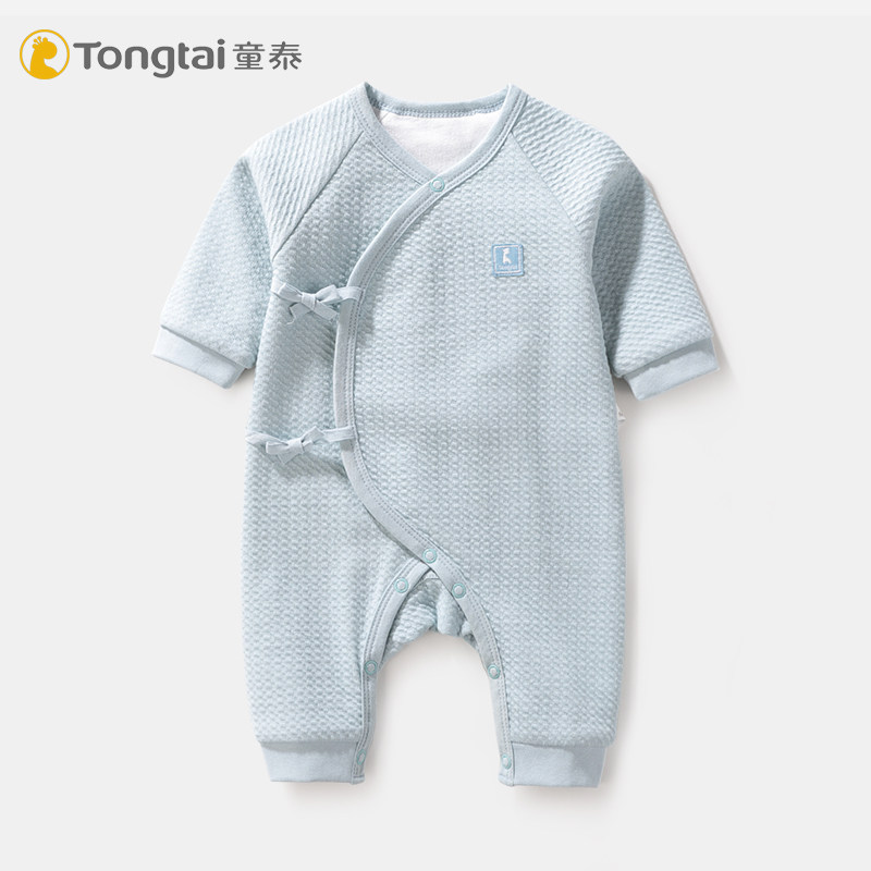 Child Thai Newborns Double-to-wear Baby Autumn Winter Pure Cotton Garry Warm Harater Baby Clip Climbing Suit