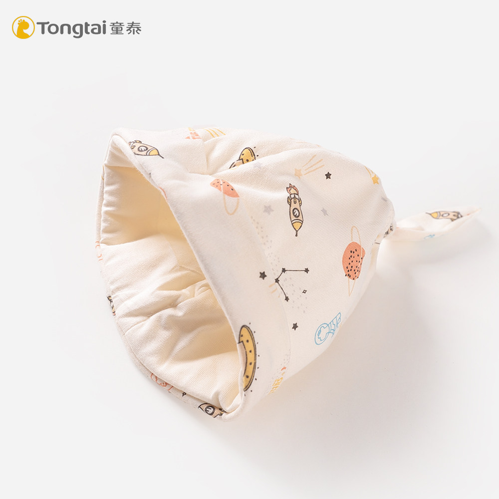 Child Tai Newborn Autumn Winter Tire Cap 0-4 Months Baby Bump Cap Pure Cotton Clip Cotton Warm Baby Hat Full Moon Hat