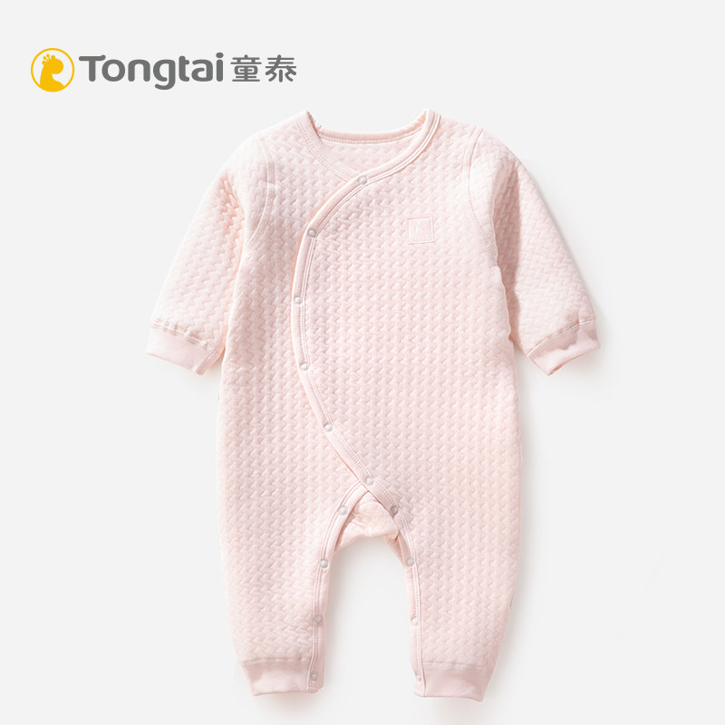 Caddie full cotton warm baby even body suit baby autumn winter pure cotton boneless warm and closed crotch hyphenate baby climbing clothes