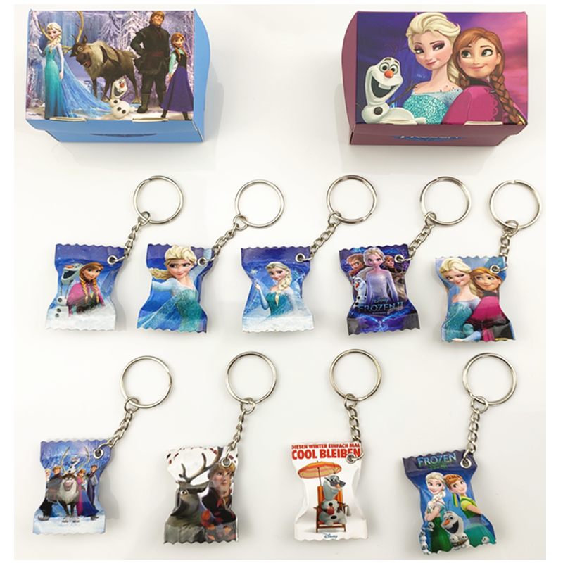 (Including Box) Frozen Pendant Cute Candy-shaped Cartoon Keychain Frozen Children and Girls Gifts