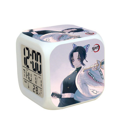 Ghost killing blade stove door Nedouzi anime surrounding colorful alarm clock Lazy snooze student alarm clock DIY