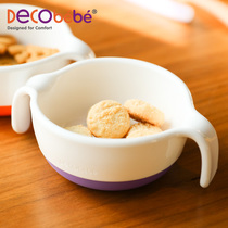  Decobebe Decobebe baby supplementary food bowl Baby playing tableware anti-fall cartoon cute anti-scalding binaural childrens bowl