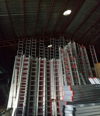 Stamping mechanism lift telescopic ladder aluminum alloy thickened single-sided ladder project outdoor ladder 4-12 meters home ladder