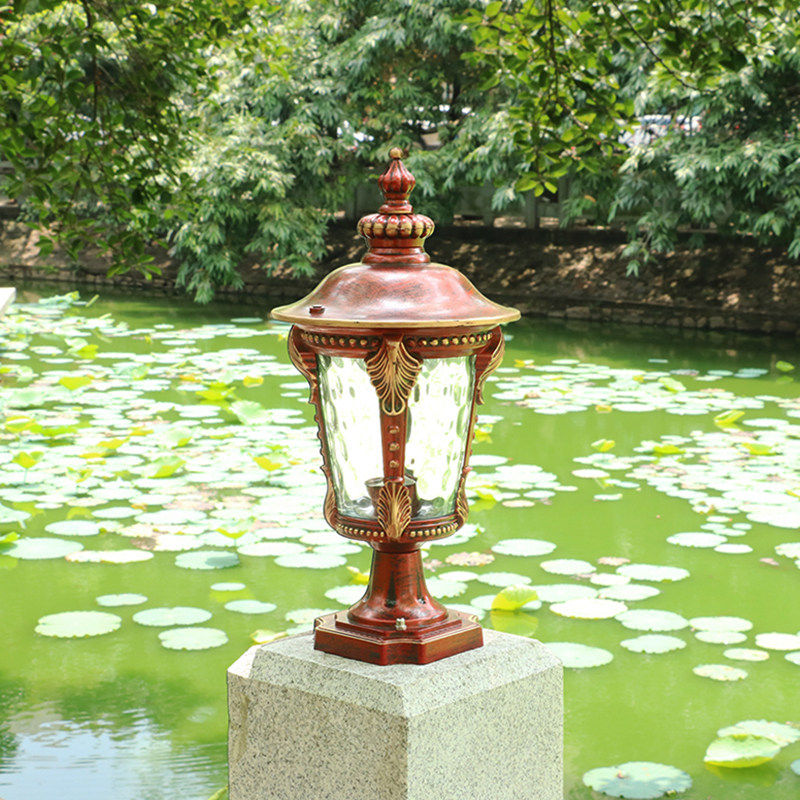 Small pillar lamp garden lamp outdoor waterproof pillar lamp villa garden outdoor wall lamp connected to electric aluminum gate post lamp