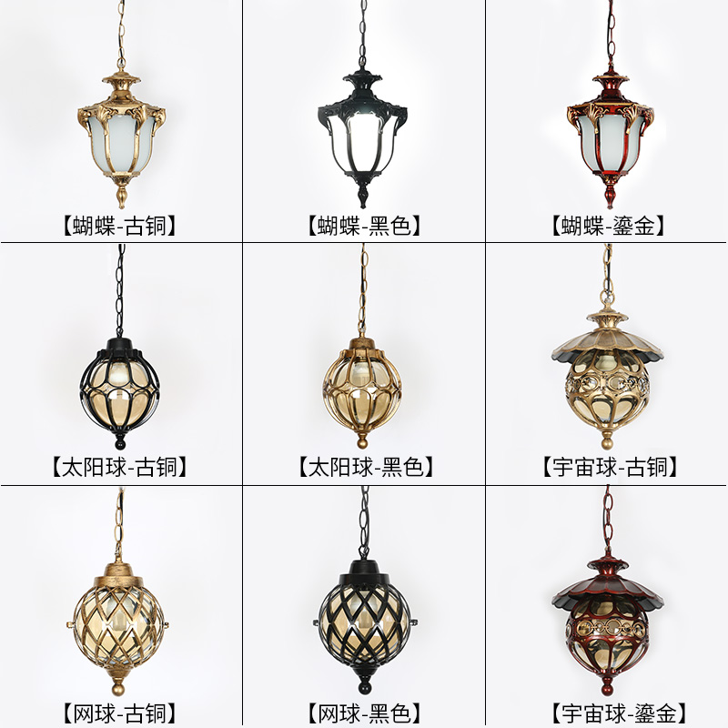 European style outdoor chandelier waterproof garden light outdoor vintage gazebo entrance hall light sun room terrace balcony light
