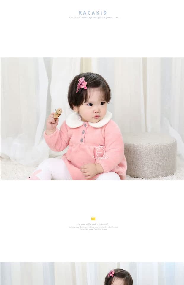 Bé gái 0-2 tuổi Quần áo flannel dài tay túi rắm công chúa bé bé Xiêm tam giác quần áo mùa thu đông dày bộ đồ liền quần hình thú bé trai