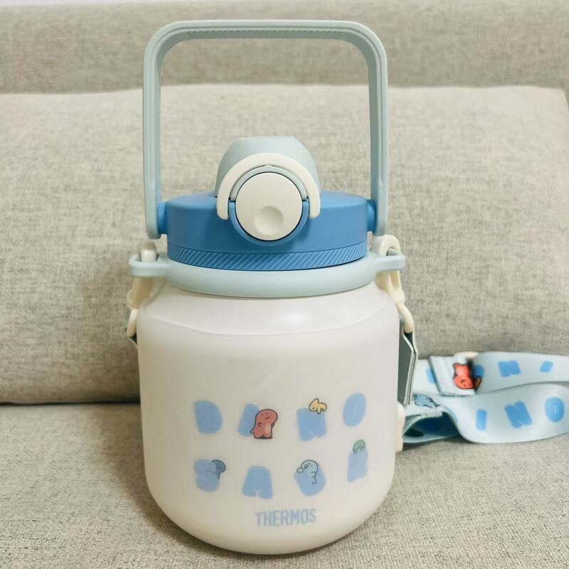 Silicone Cup Sleeve Thermos Little Dinosaur Ton Ton Bucket Protective Cover Anti-Fall, Wear-Resistant, Non-Slip, Wear-Resistant, Transparent White, Full Coverage