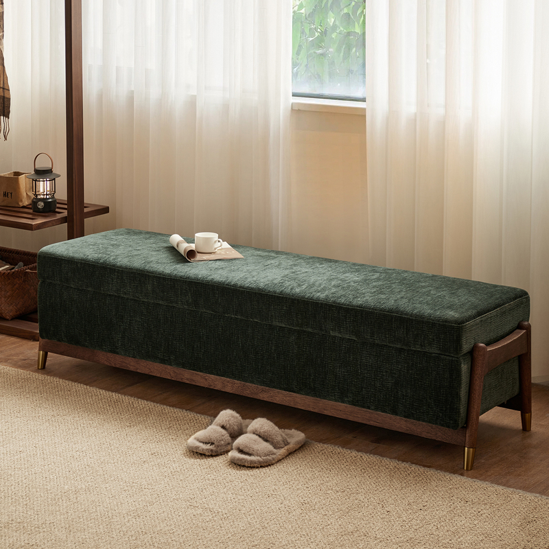 Used Solid Wood Upholstered Bench with Storage, Long Sofa Bench for Bedroom, Shoe-Changing Bench, Upholstered Storage Stool, Can Be Used for Sitting Used Solid Wood Upholstered Bench with Storage, Long Sofa Bench for Bedroom, Shoe-Changing Bench, Upholstered Storage Stool, Can Be Used for Sitting