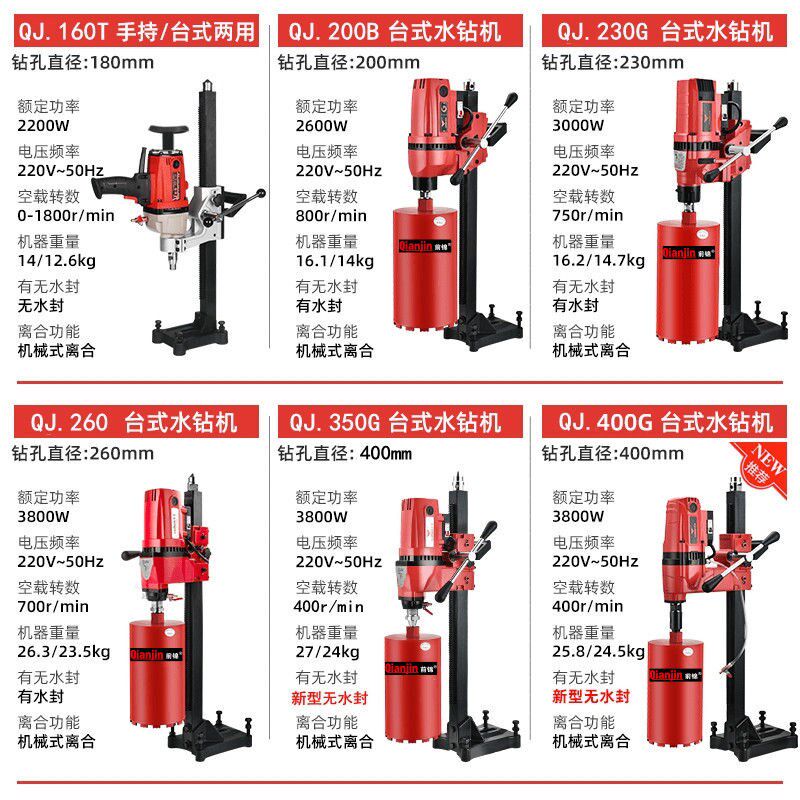Dongsen Former Jinjin desktop drilling machine High power drilling machine light bench drilling machine without water seal No copper pipe engineering drill