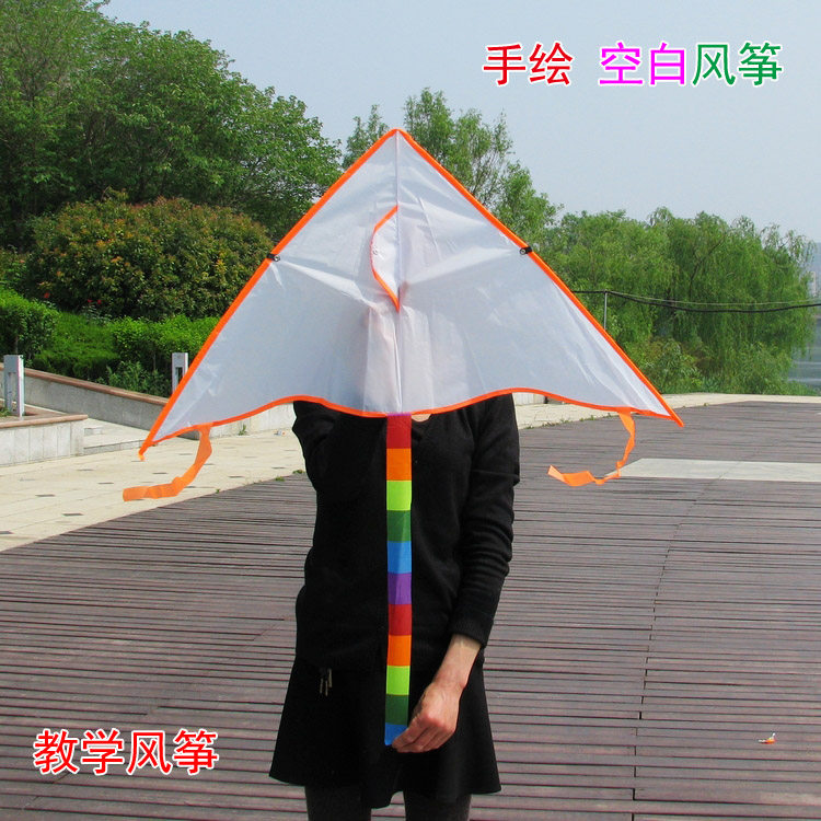 Weifang kite blank triangle hand-painted kite DIY kite teaching kite Blank kite Children's kite