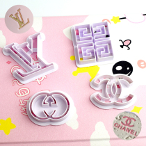 Net celebrity brand birthday cake decoration turned sugar LV Biscuit cookie styling wedding stage tiramisu logo