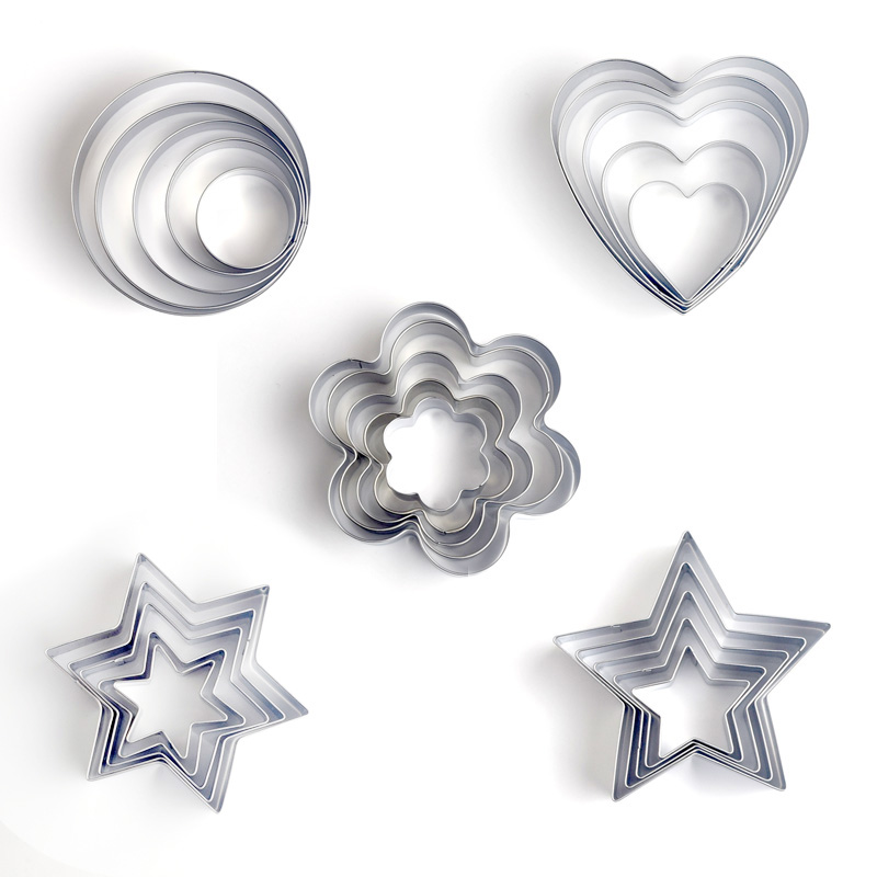 Stainless Steel Biscuit Mold Loving Pentagram Hexagonal Star Plum Blossom Round of Candy Curry steamed stuffed with vegetable fruit cut
