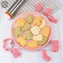 3D three-dimensional New Year biscuit mold pressing cookie frosting abrasive blessed carp carp firecracker rich God Xiangyun lion lion