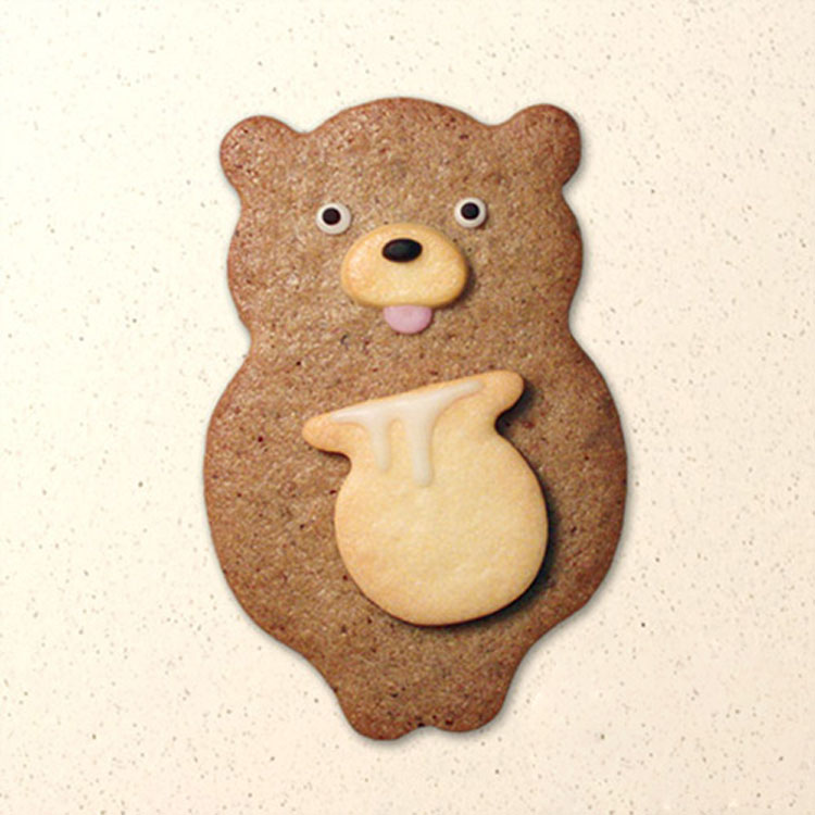 Japan Mori JAPAN JAPAN Japanese Food Shop Super Cute Cartoon Series Biscuit Mold Stainless Steel Honeypot Bear 3 pieces of suit