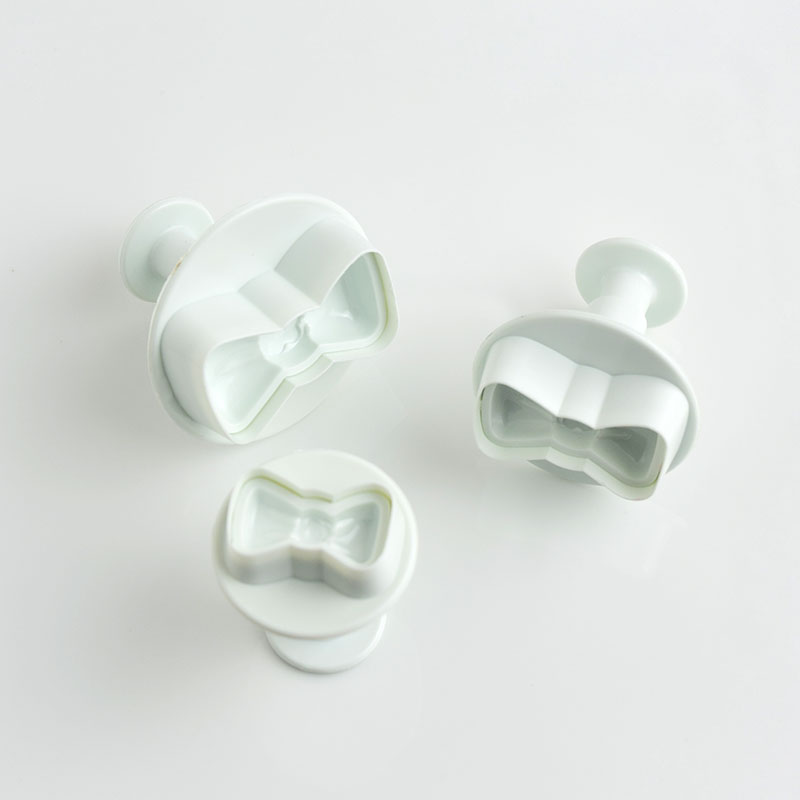 3D bow spring mold three-piece fondant cookie mold cake mold cartoon steamed bread decoration