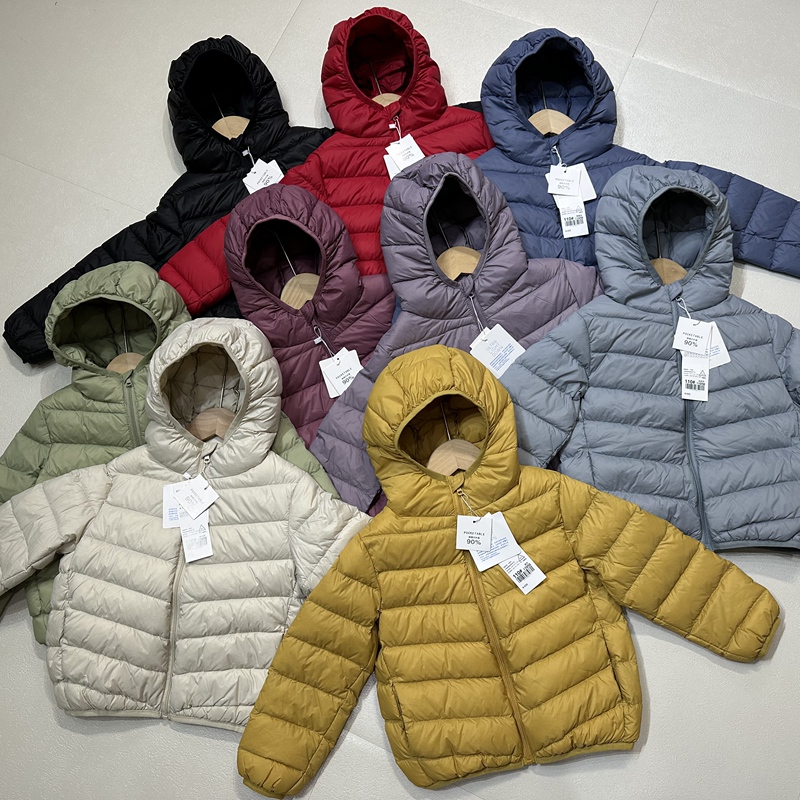 Children's Hooded down Jacket (Lightweight Inner Lining) New National Standard 90% White Duck down for Spring, Autumn and Winter, Can Be Worn Inside or Outside