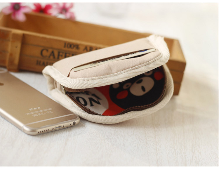 Ví mini ví nữ nhỏ dễ thương vải canvas hoạt hình cô gái in ví ví tiền xu tươi ví nam lv