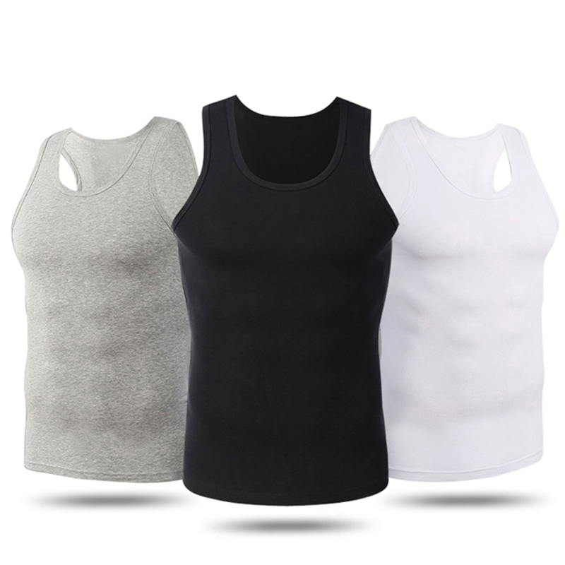 Pure cotton vest men thin models breathable two tendons Middle-aged dad middle-aged old man summer loose boast belt summer