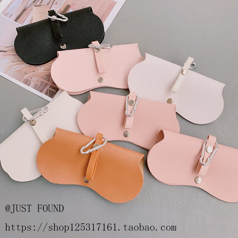 Túi kính 19 lưu trữ mới dễ thương và tiện lợi nữ ins hook kính râm cận thị chống áp lực kỳ nghỉ ví - Kính râm kính đen