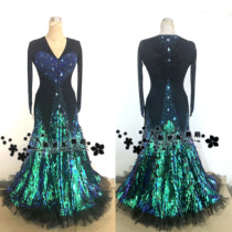 New Century New Dance Suit Morden Dance Suit Bright Sheet Streaming Su Skirt Rework Hand Inlaid Drilling National Mark Performance Dance Suit