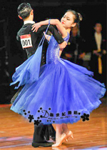 New Century Moden Dance Drone Dress Rehearsal of Colourful Drills National Standard Ballroom Dancing Competition Costume Adult Woman Big Swing Dress