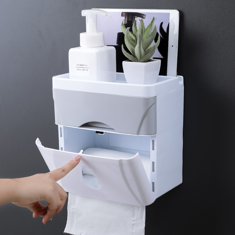 Makeup Room Supplies Large full toilet shelves Above wall-mounted Toilet Wall Containing the Divine Instrumental Recommendation Box