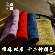 Khăn trải giường bằng vải cotton và vải lanh nhỏ dày vuông Khăn trà Nhật Bản bụi phủ vải thấm nước bàn trà khăn lau bàn kiểu Trung Quốc