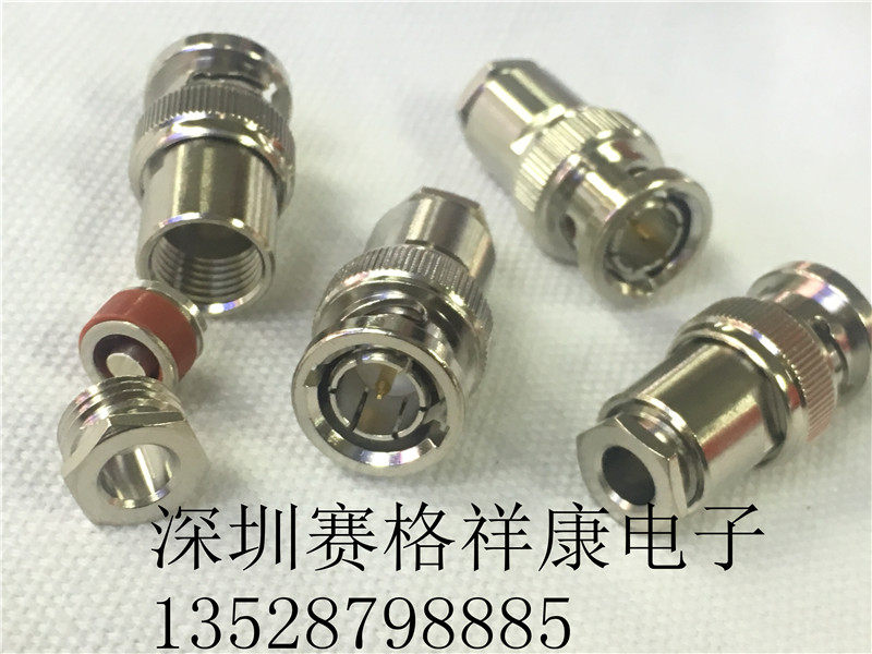 Pure copper 75 Ohm BNC male head assembled with multiple pieces BNC-J-3 BNC-J-3 Q9 male film monitoring feeder head 6G