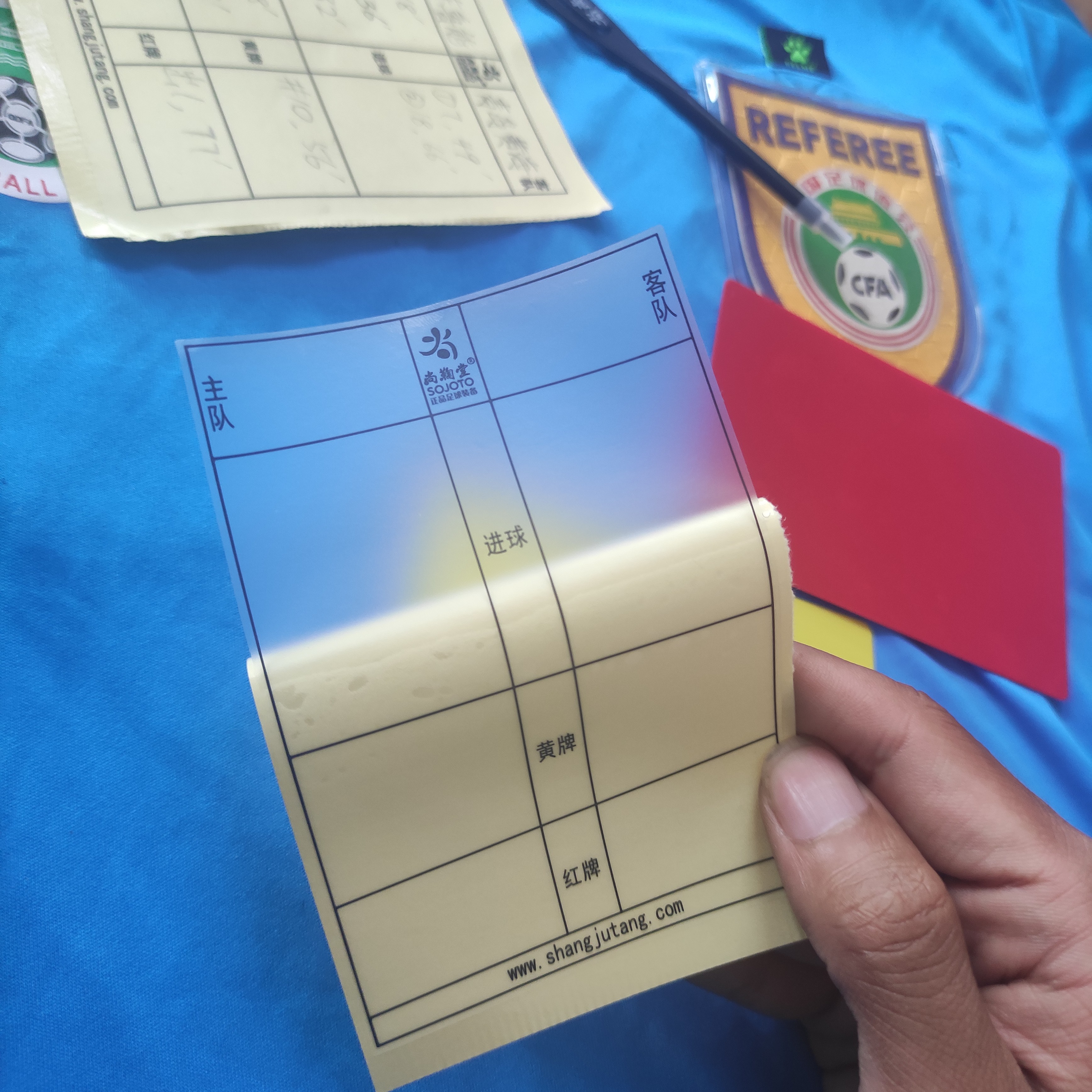 Shang Ju Tang #Soccer Referee Match Record Paper Contributor Self-adhesive can be scribbled red and yellow card transparent sticker