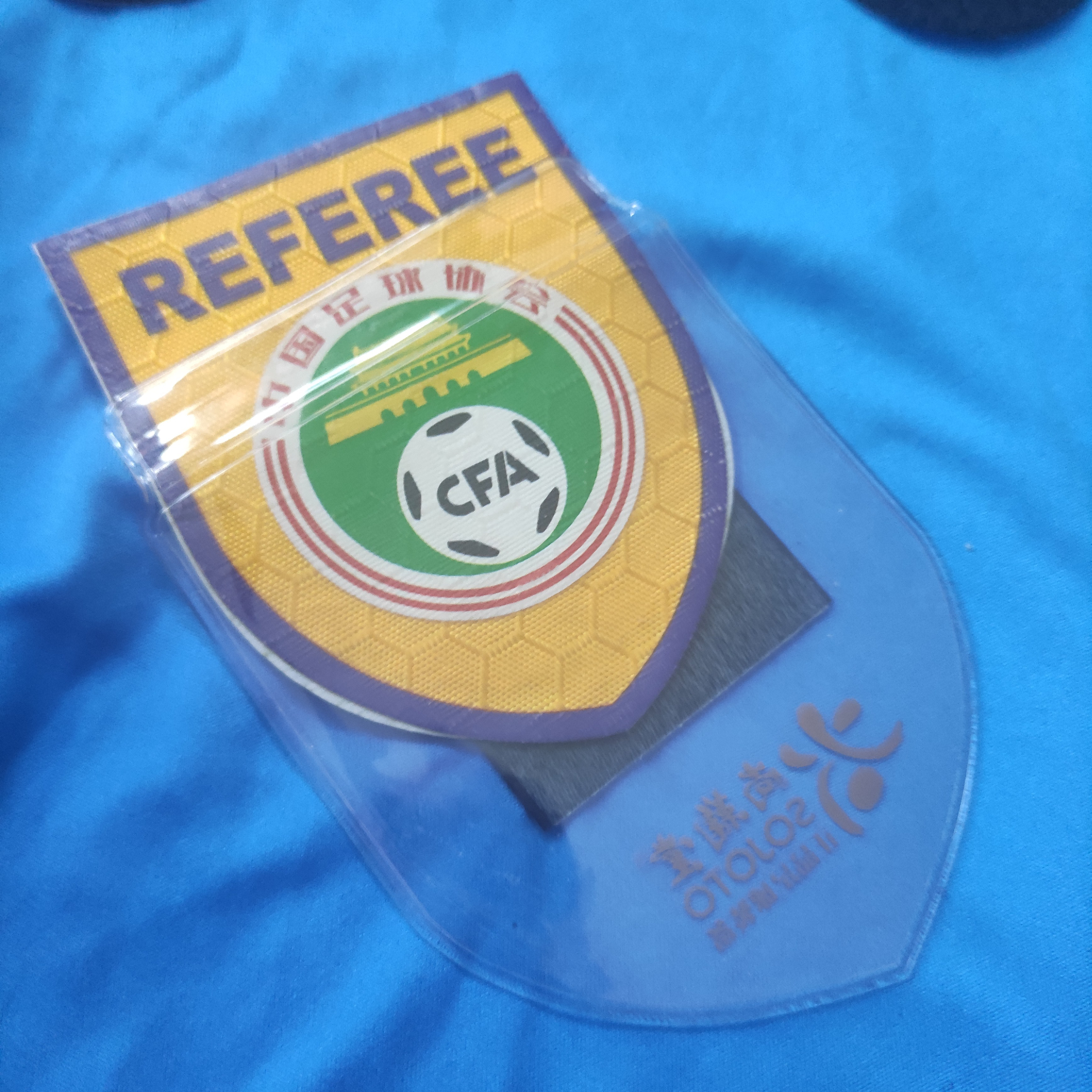 Shang Ju Tang # soccer referee equipped with referee badge protector cover 3M glue Velcro badge sleeve