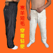 Sheepskin pants sheepskin pants winter warm thickened cotton pants fur integrated genuine sheepskin fur pants mens new product
